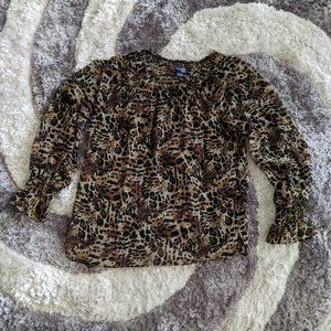 EUC Venezia Semi-Sheer Leopard Blouse Size 22/24